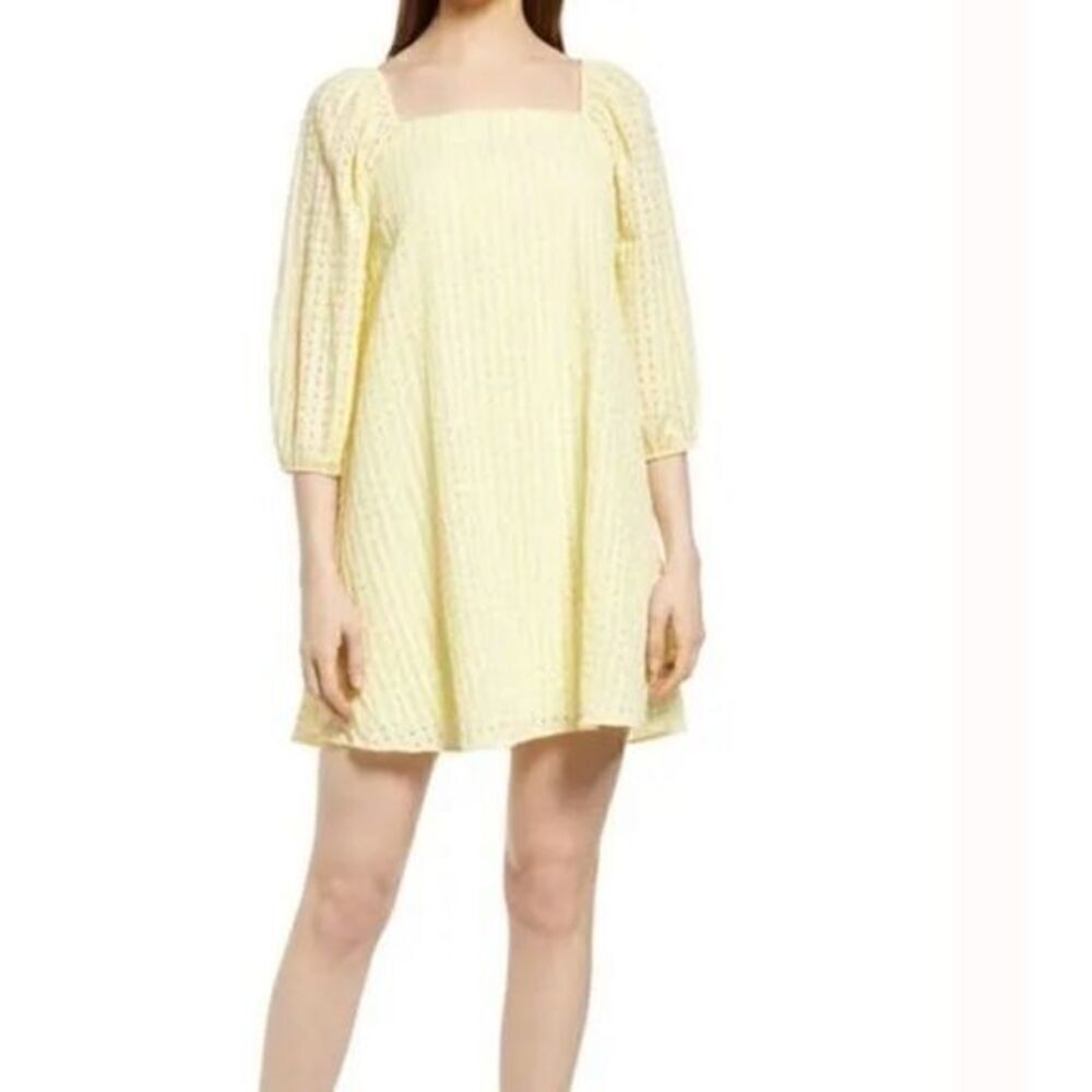 Vero Moda Yellow Kamryn Check Minidress Medium
